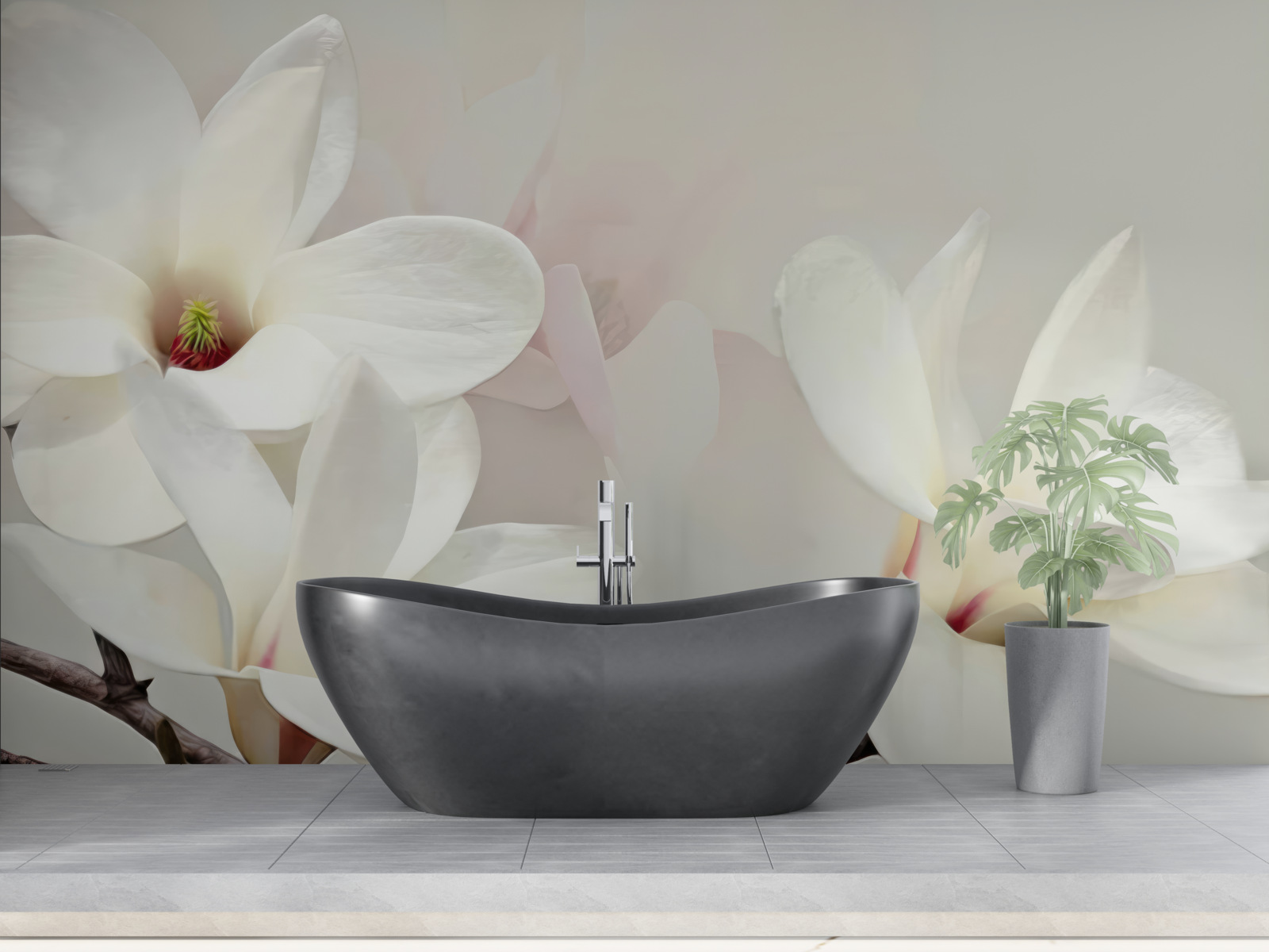 Fototapeta veľké biele kvety v plnom kvete