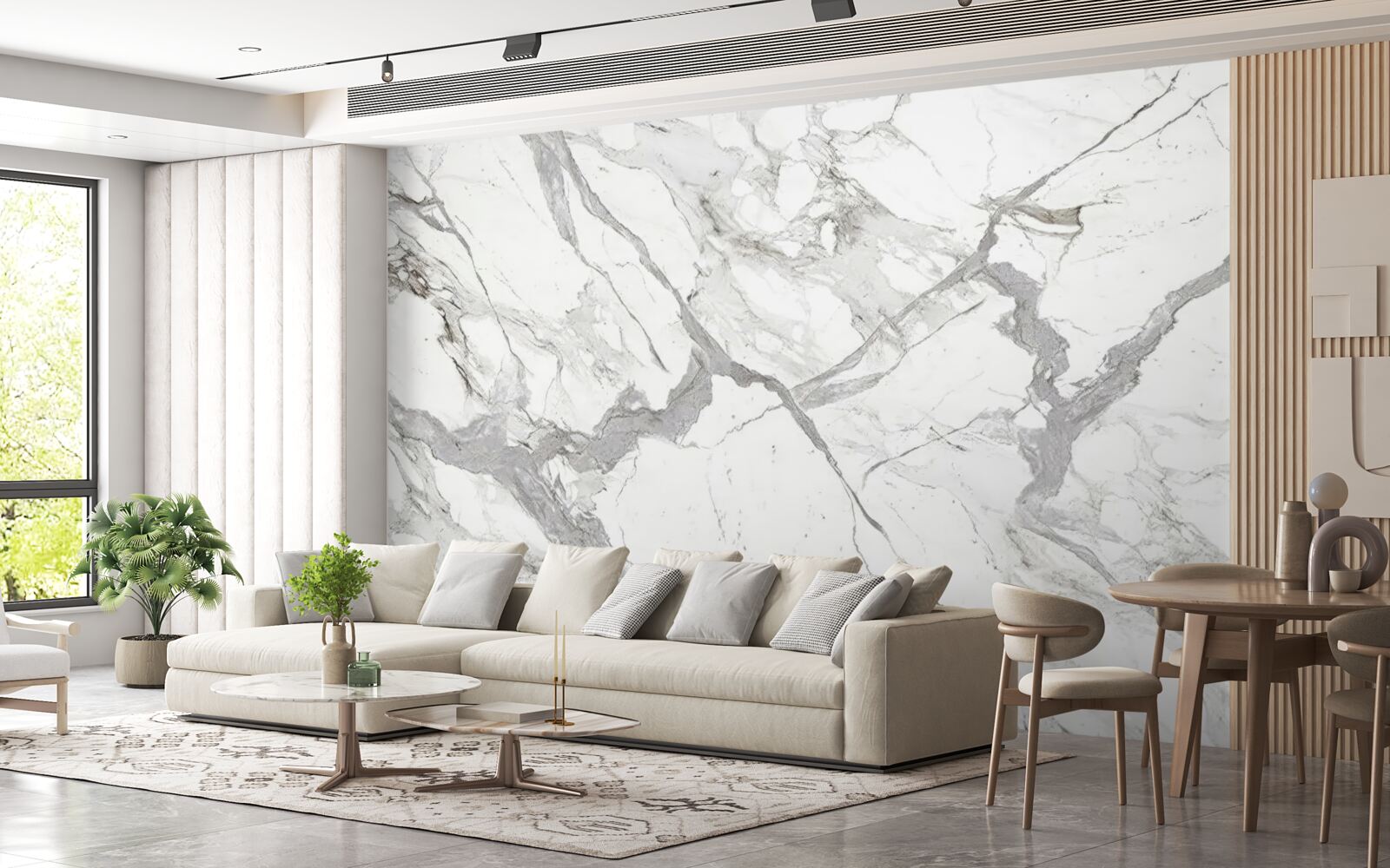 Fototapeta biely mramor so sivým odtieňom