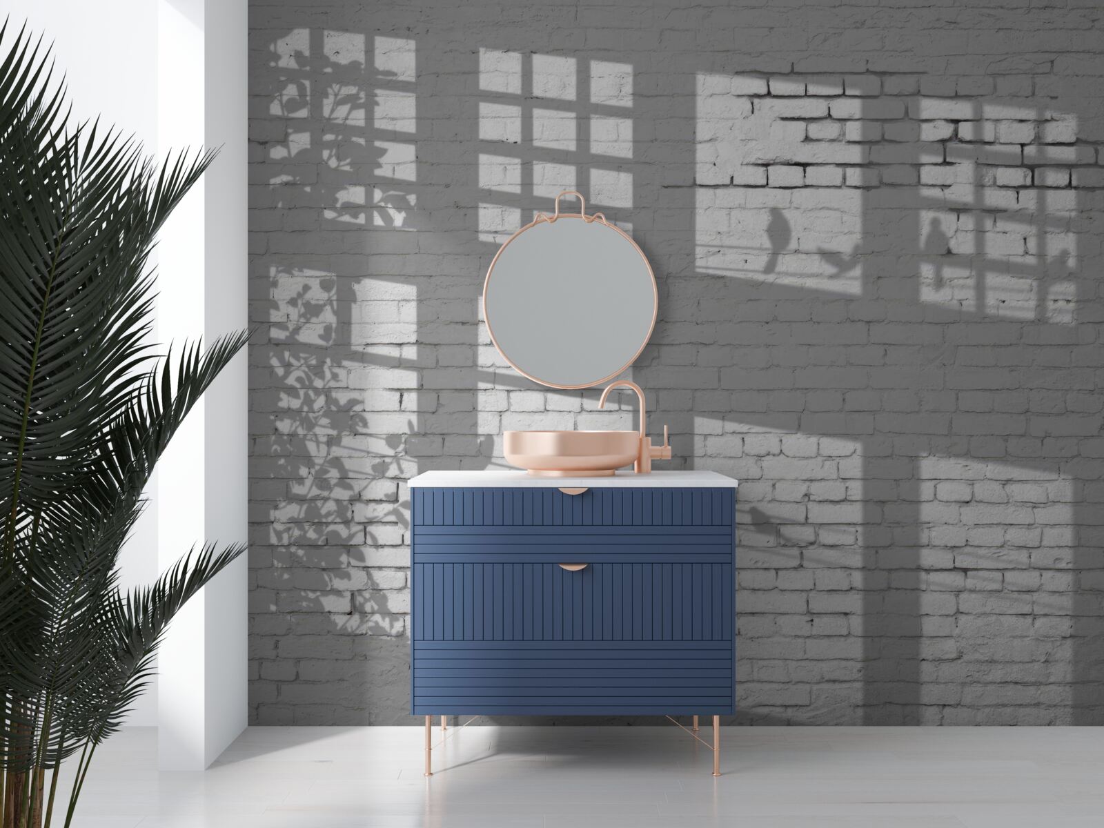 Fototapeta odrazy na svetlej tehle