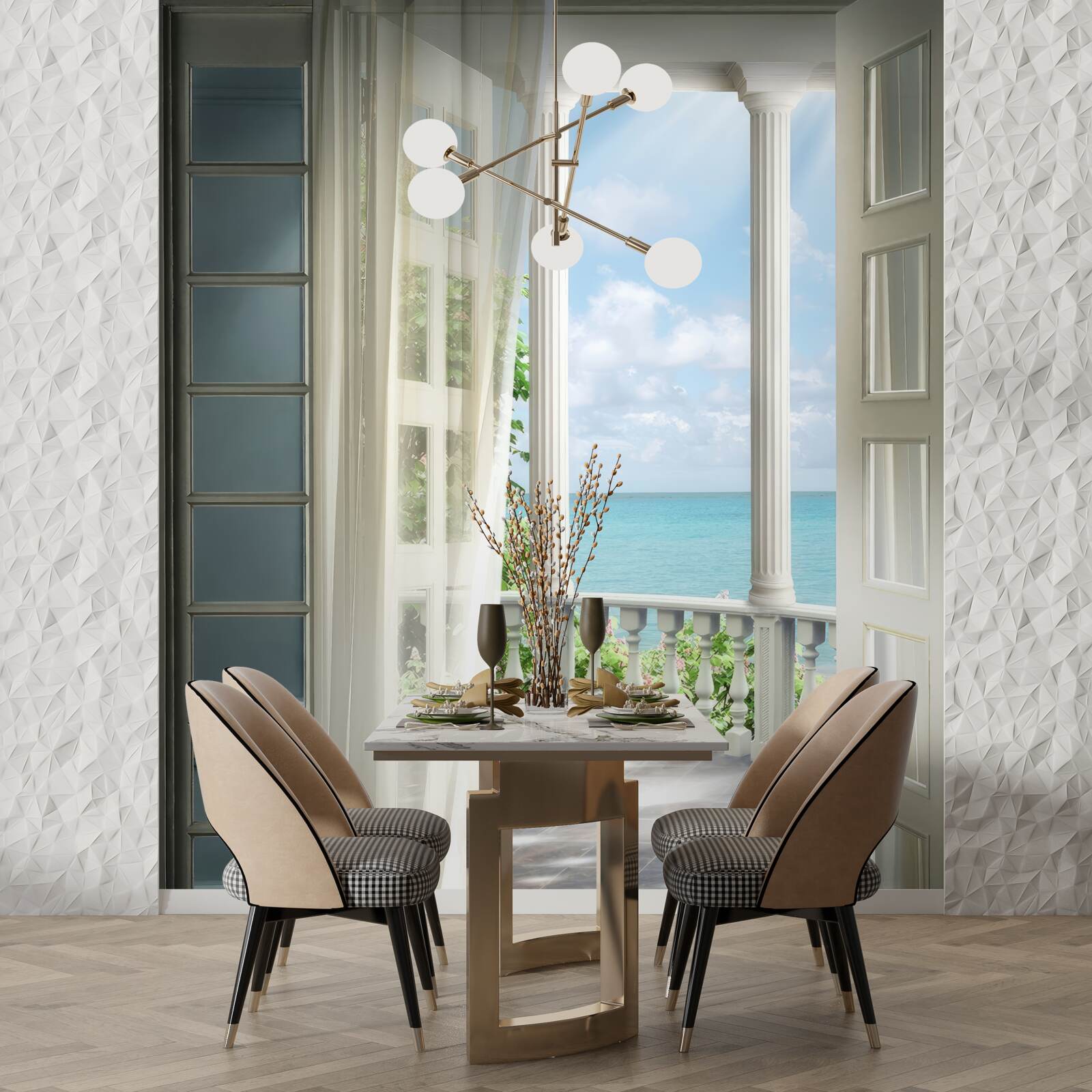 Fototapeta dvere na balkón sú otvorené