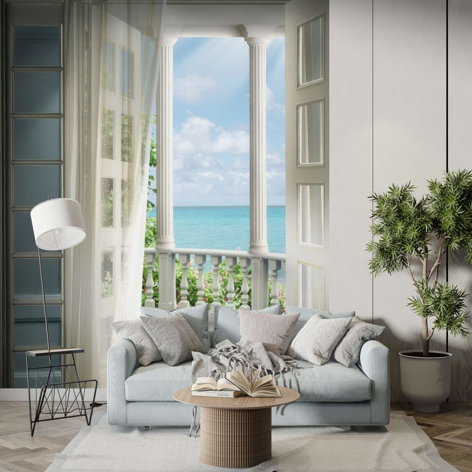 Fototapeta dvere na balkón sú otvorené