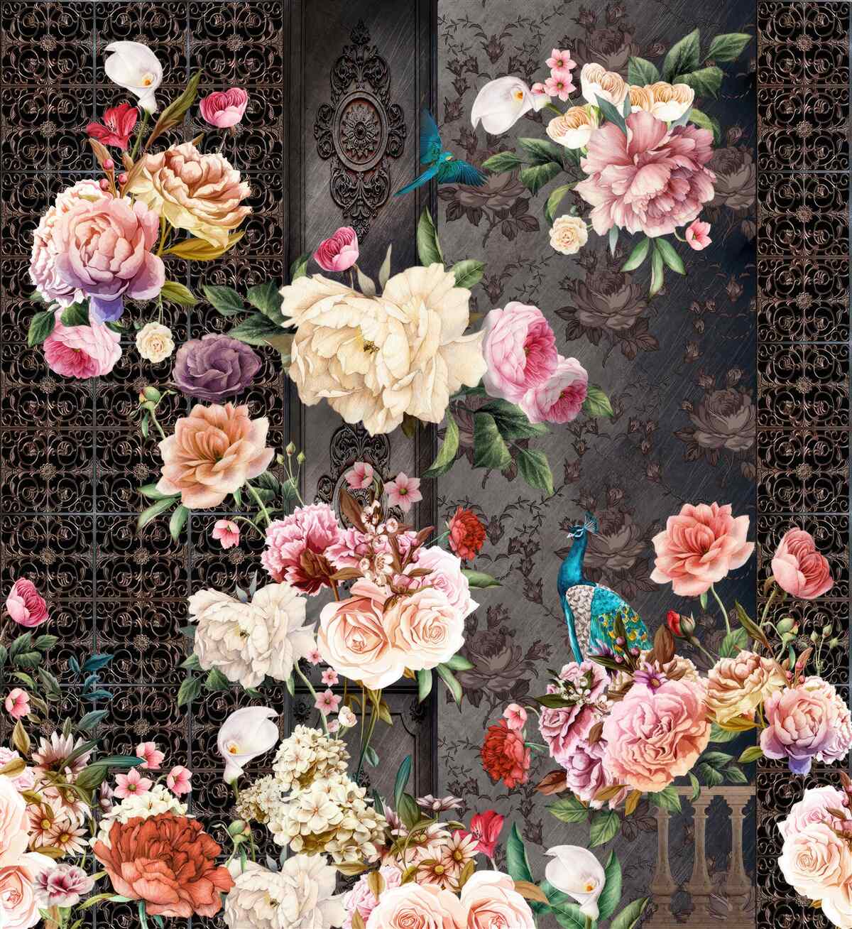 Fototapeta veľa nádherných kvetov