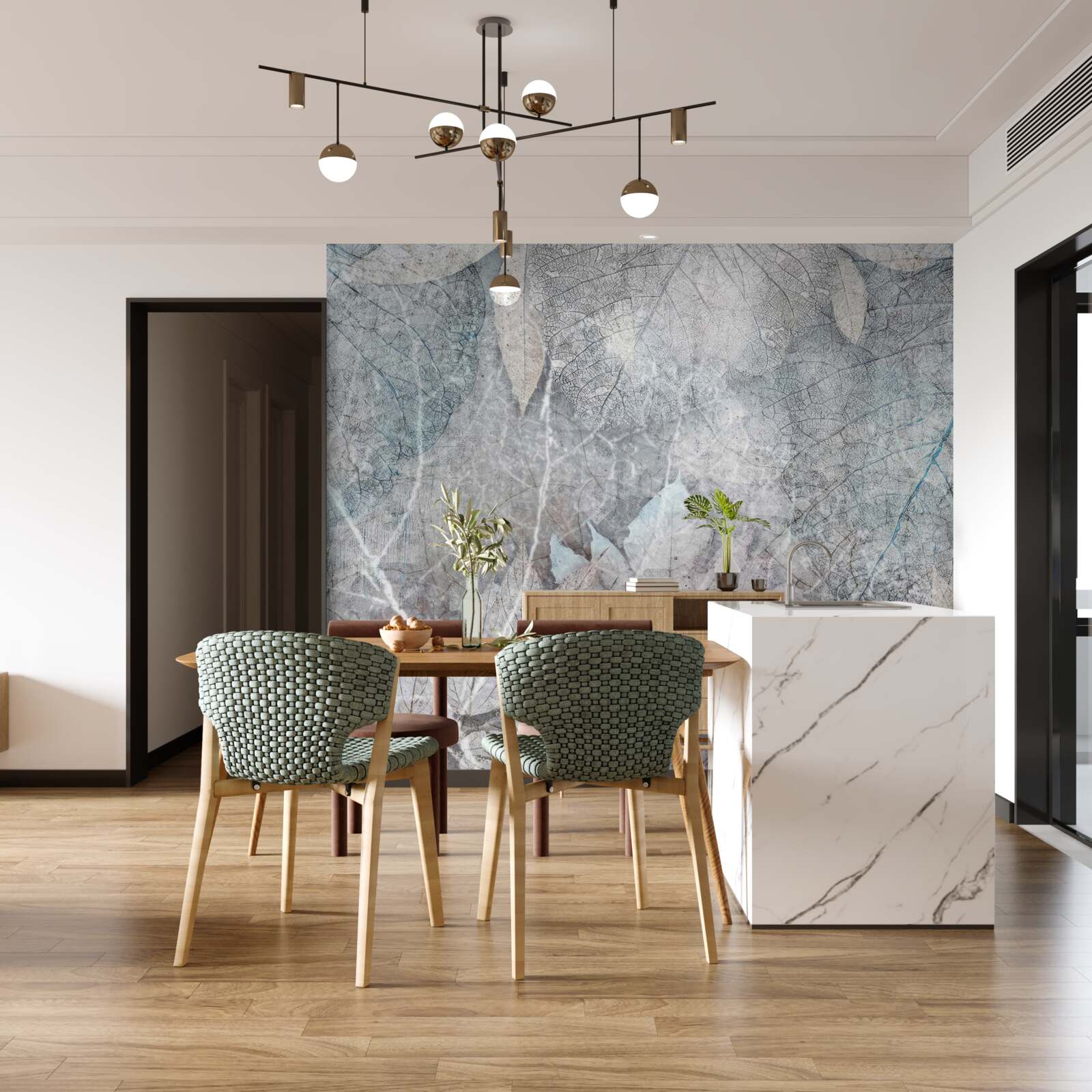 Fototapeta zbierka sušených rastlín na sivom pozadí