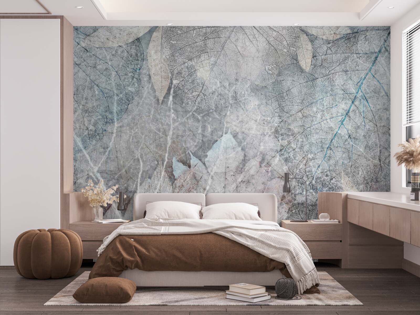 Fototapeta zbierka sušených rastlín na sivom pozadí