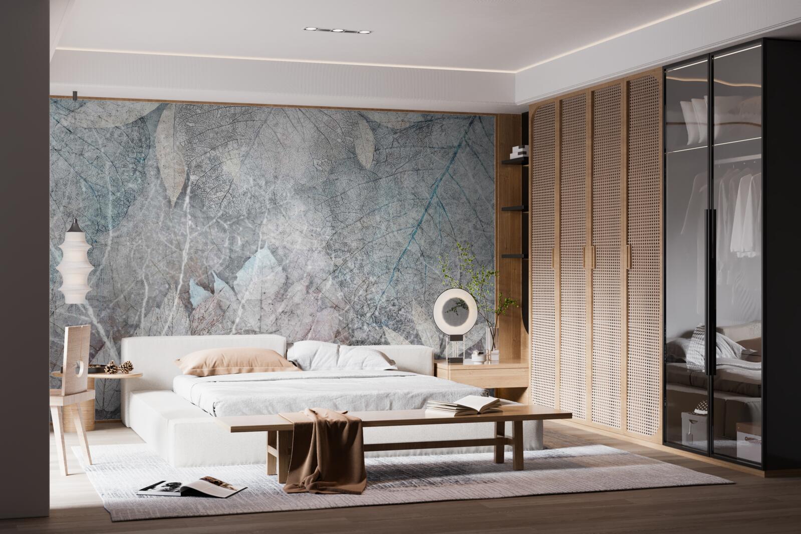 Fototapeta zbierka sušených rastlín na sivom pozadí