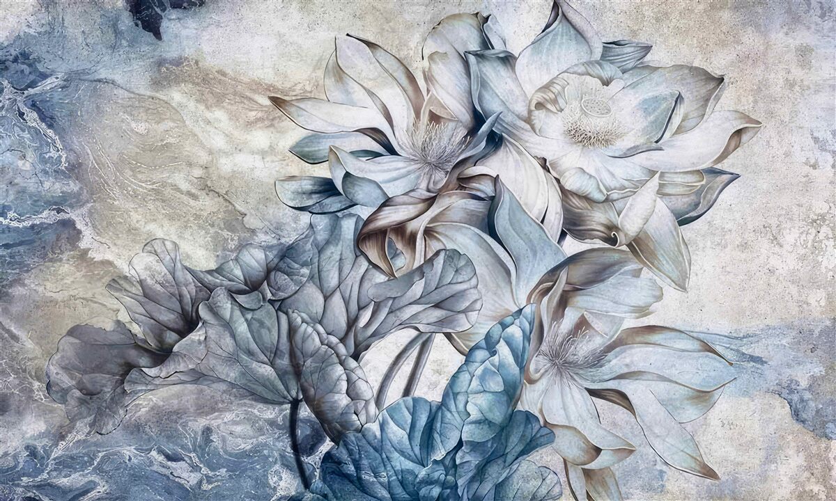 Fototapeta kvety zobrazujúce ilúziu modrookých očí