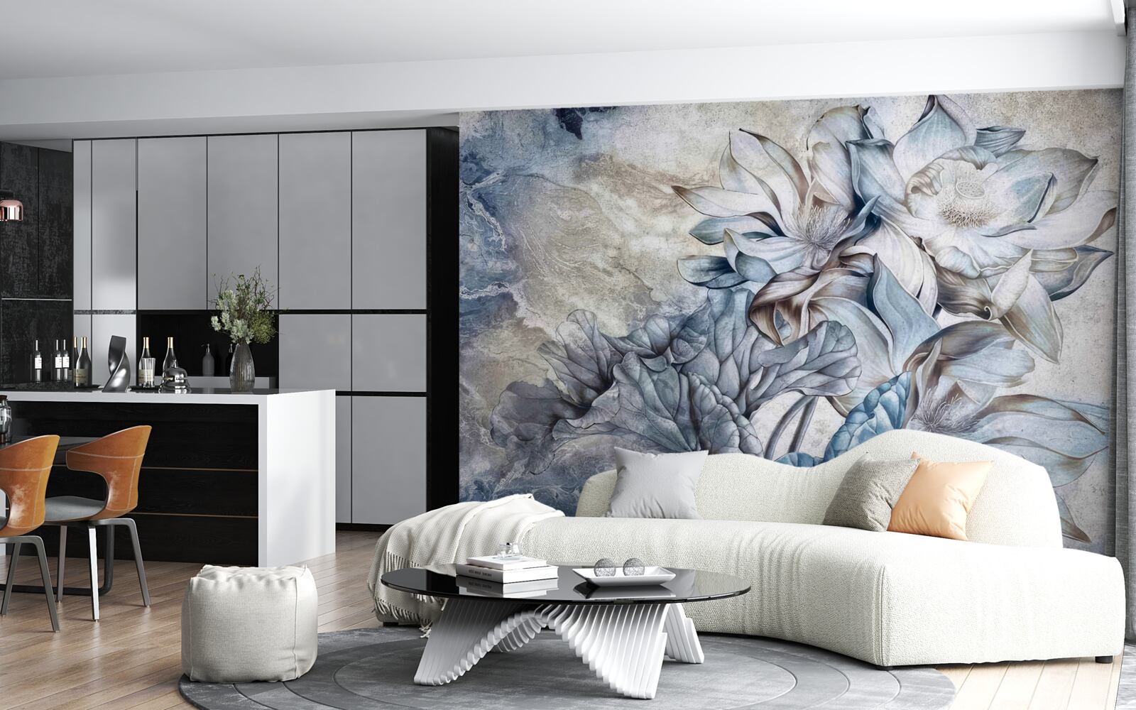 Fototapeta kvety zobrazujúce ilúziu modrookých očí