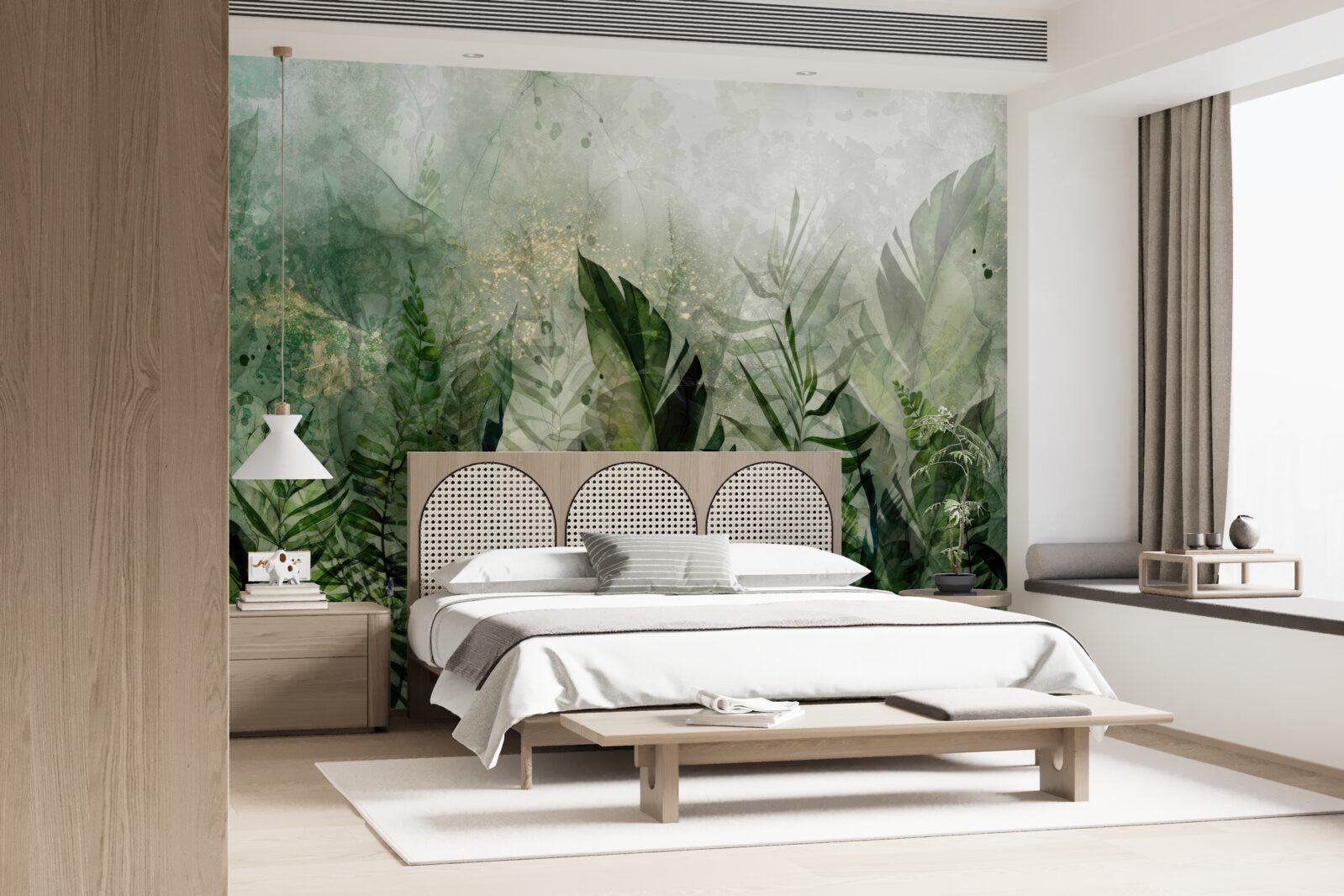 Fototapeta zelené listy v abstraktnom štýle