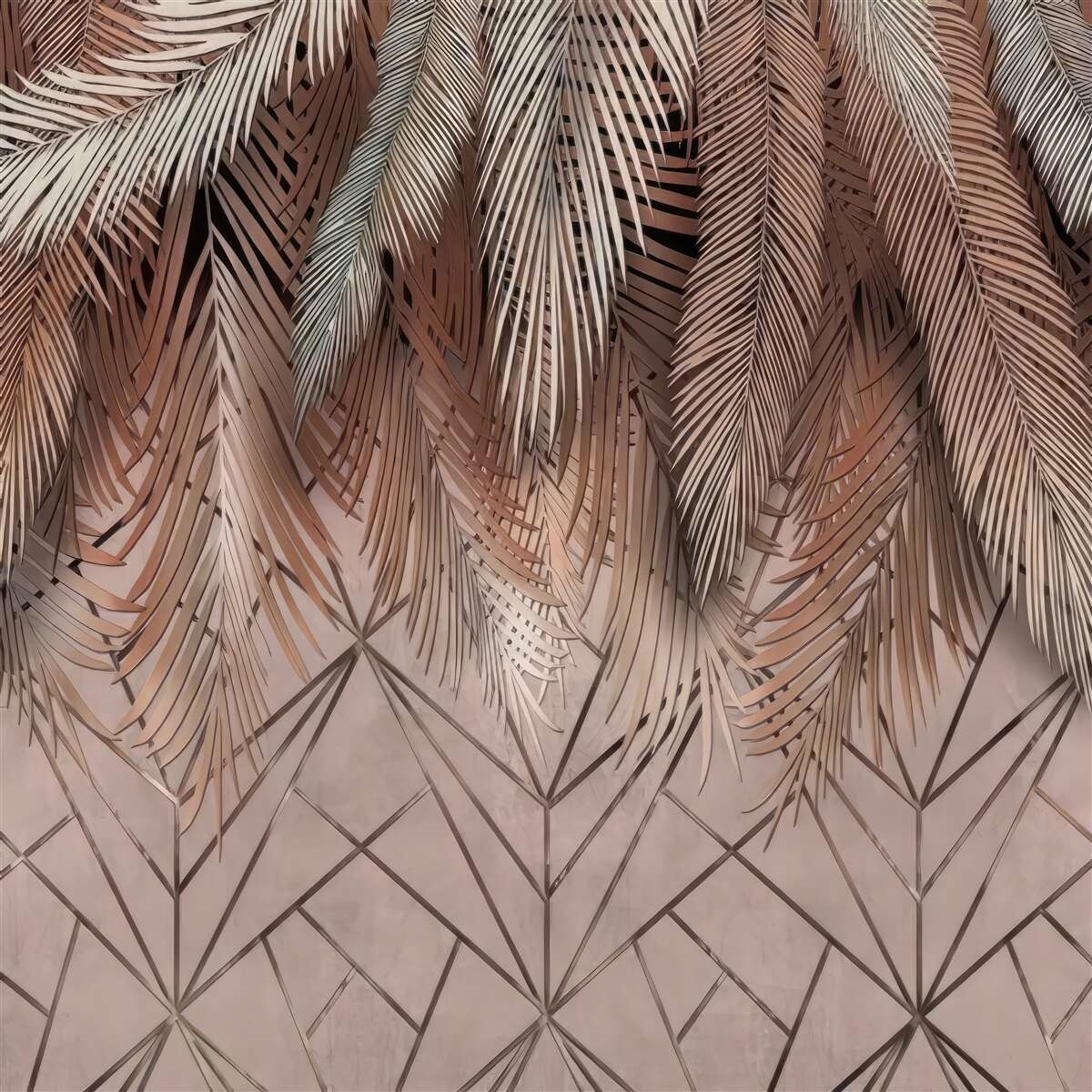 Fototapeta geometrické vzory a pierka