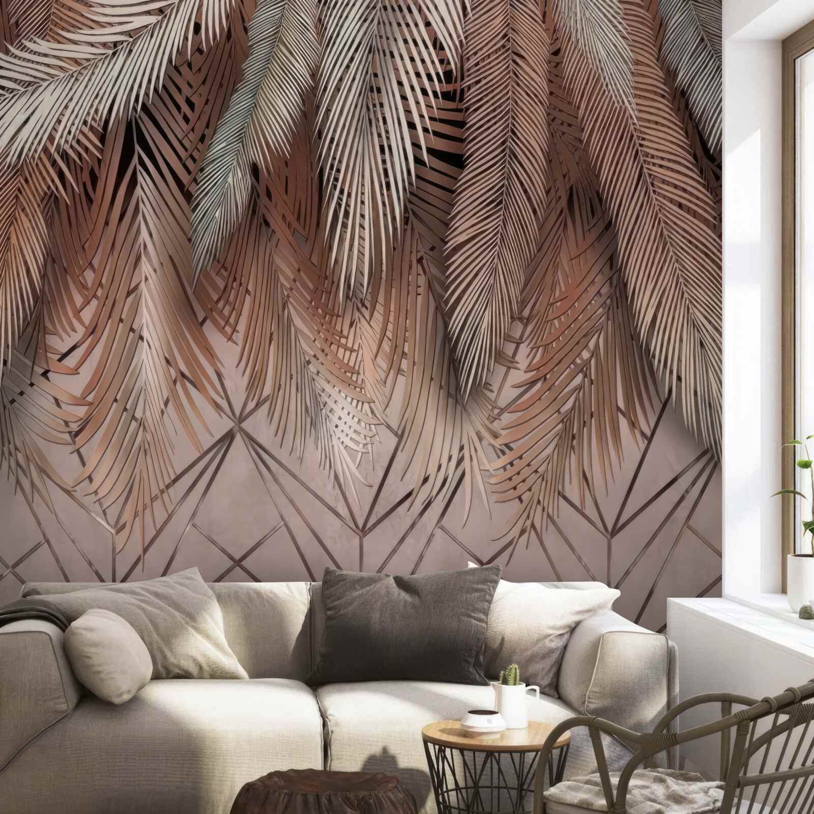 Fototapeta geometrické vzory a pierka