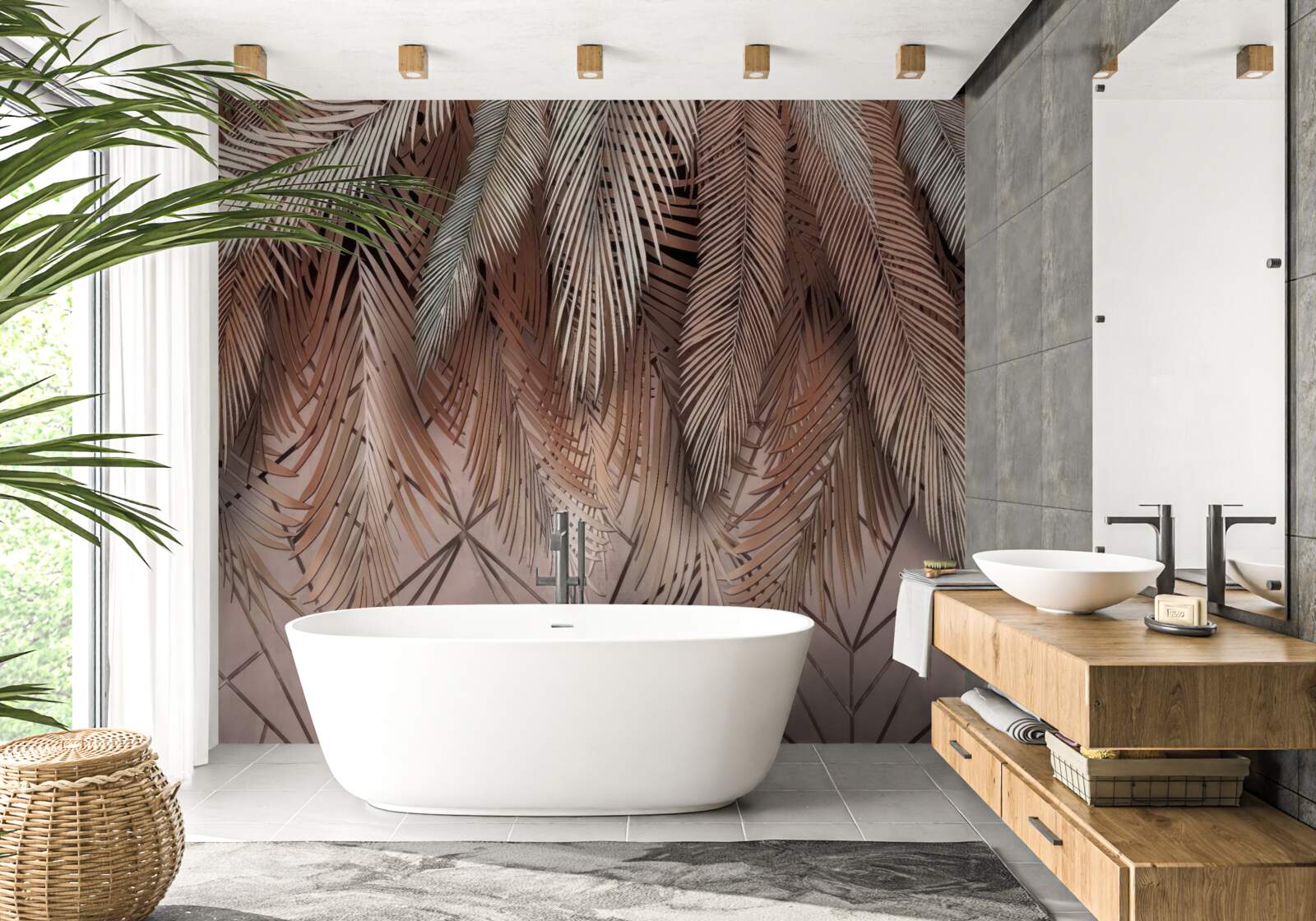 Fototapeta geometrické vzory a pierka