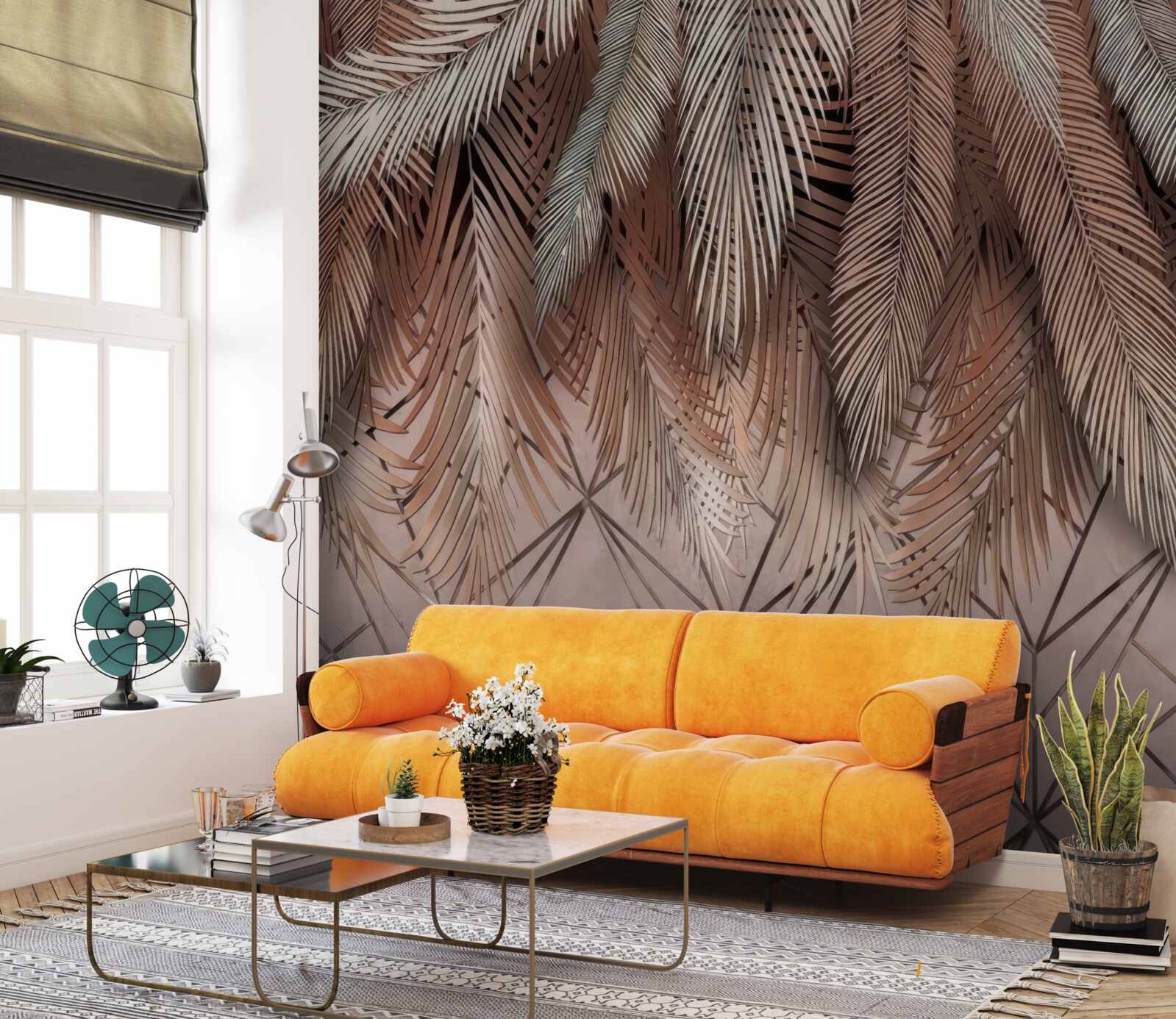 Fototapeta geometrické vzory a pierka