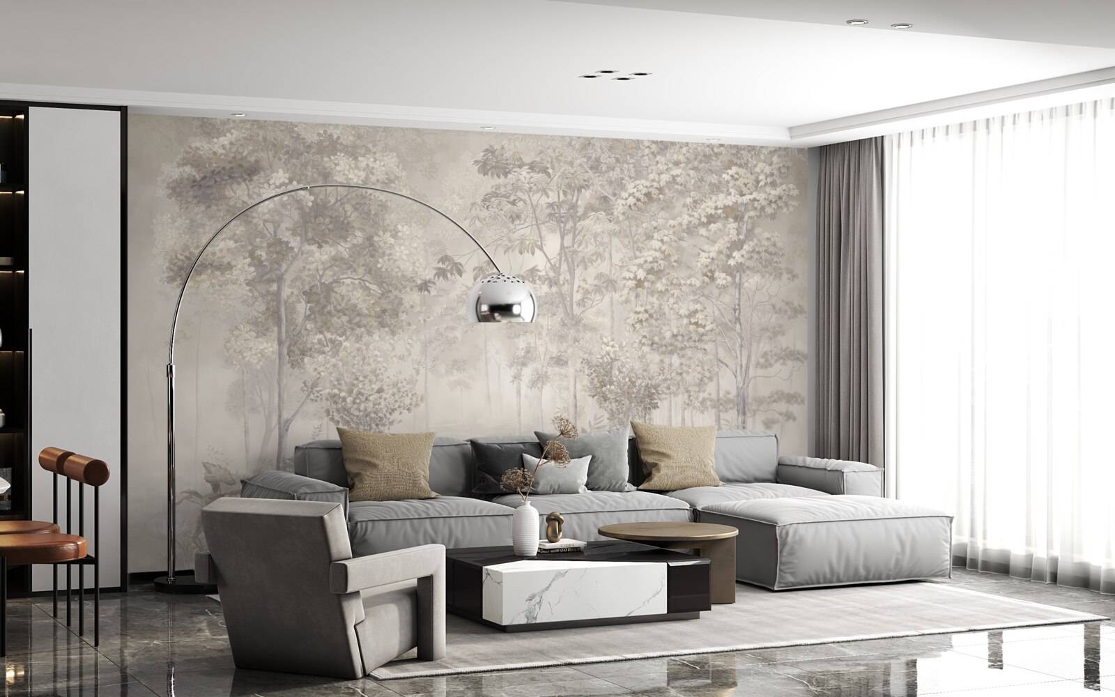 Fototapeta háj štíhlych stromov