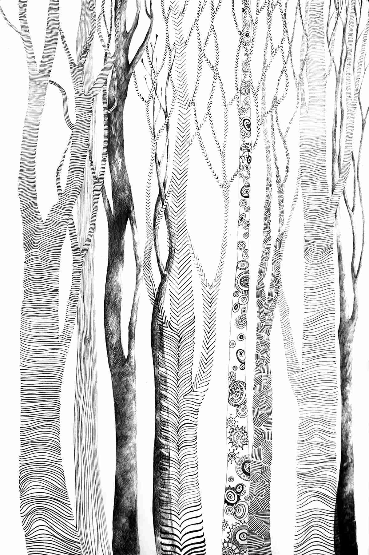 Fototapeta vzor brezy v lese, bezšvové