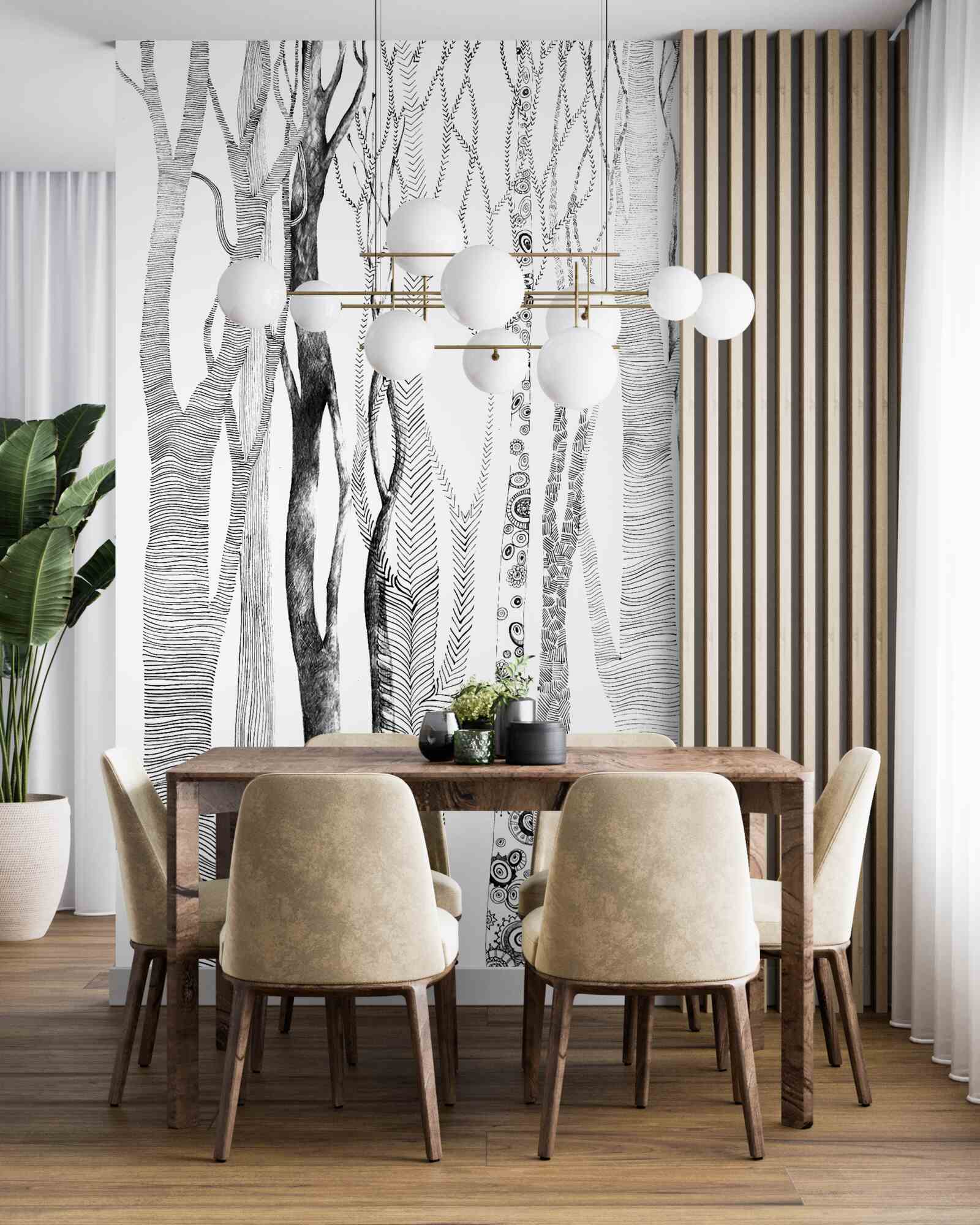 Fototapeta vzor brezy v lese, bezšvové