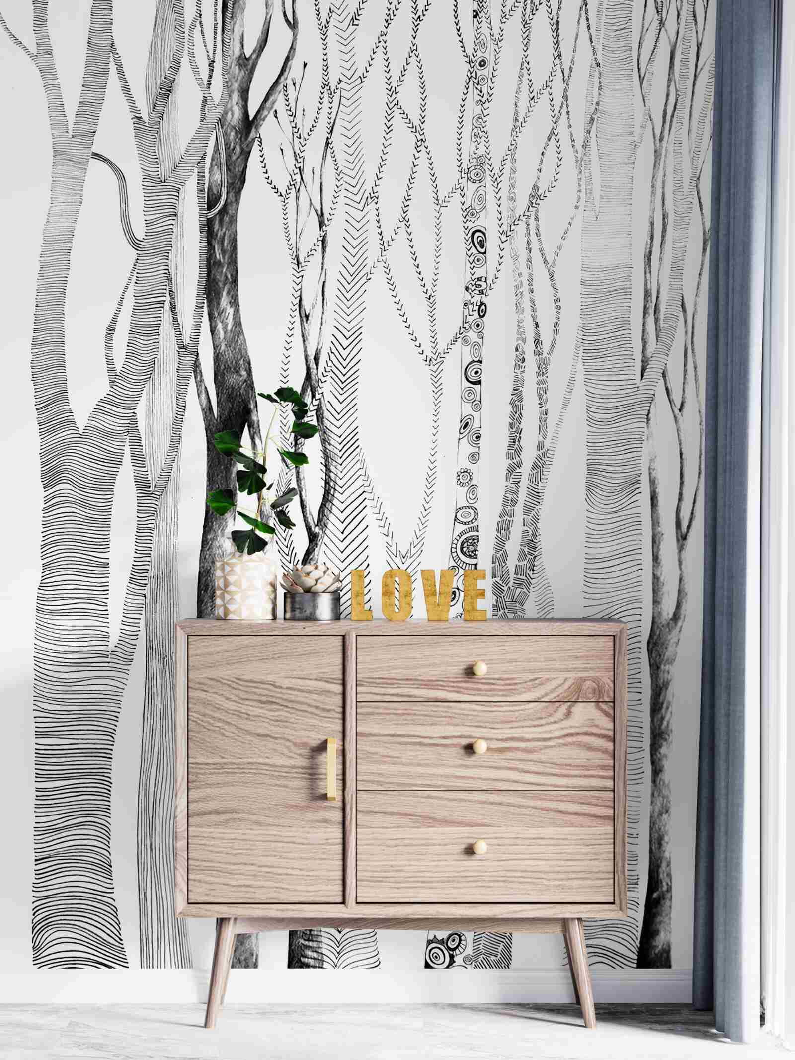 Fototapeta vzor brezy v lese, bezšvové