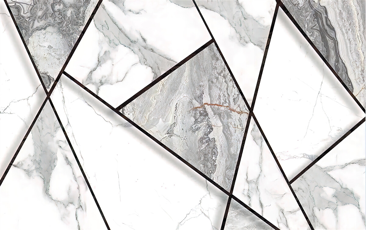 Fototapeta mramorové dlaždice v čiernej a bielej farbe