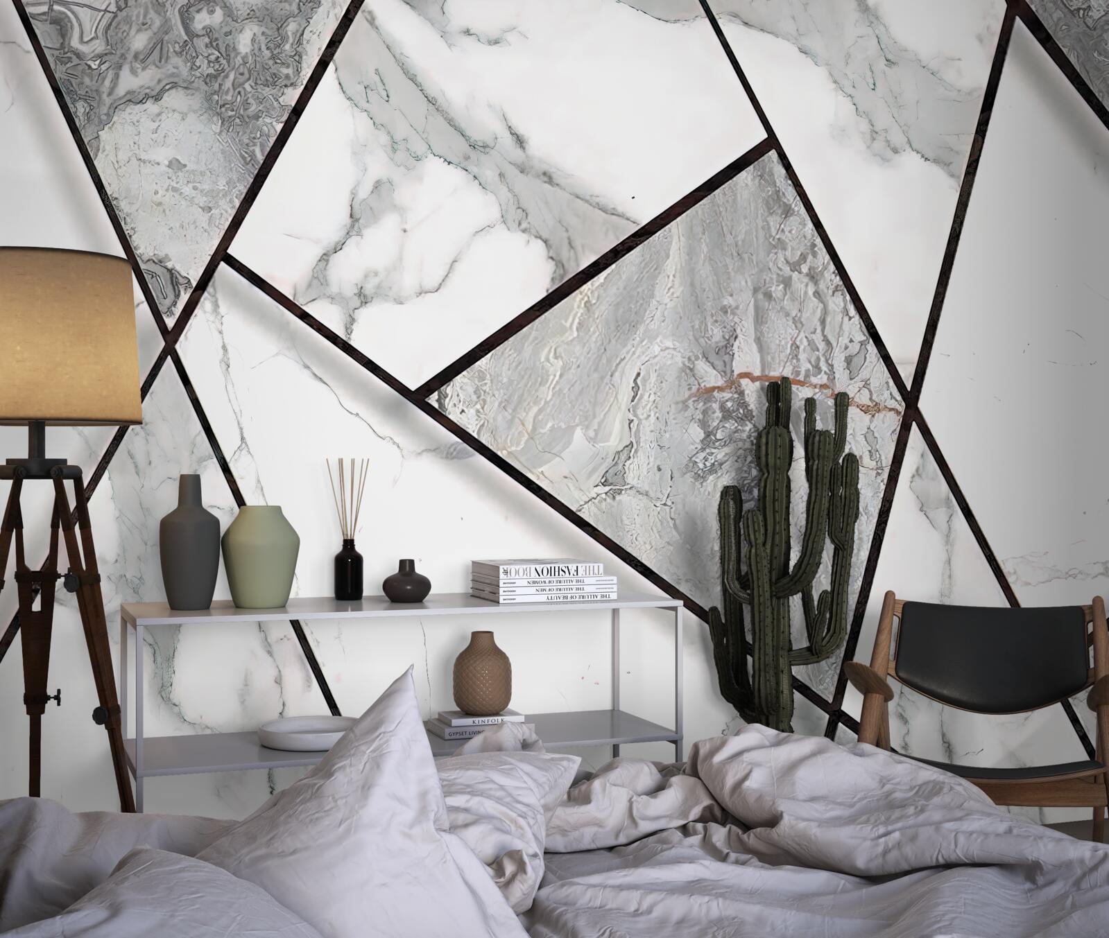 Fototapeta mramorové dlaždice v čiernej a bielej farbe