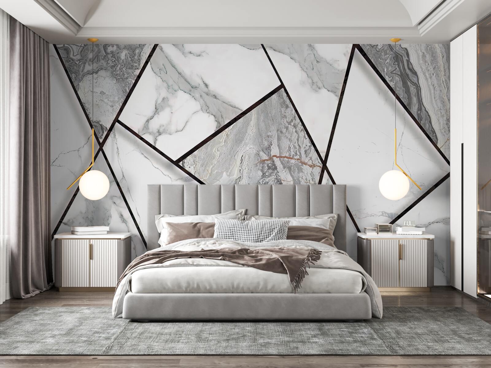 Fototapeta mramorové dlaždice v čiernej a bielej farbe