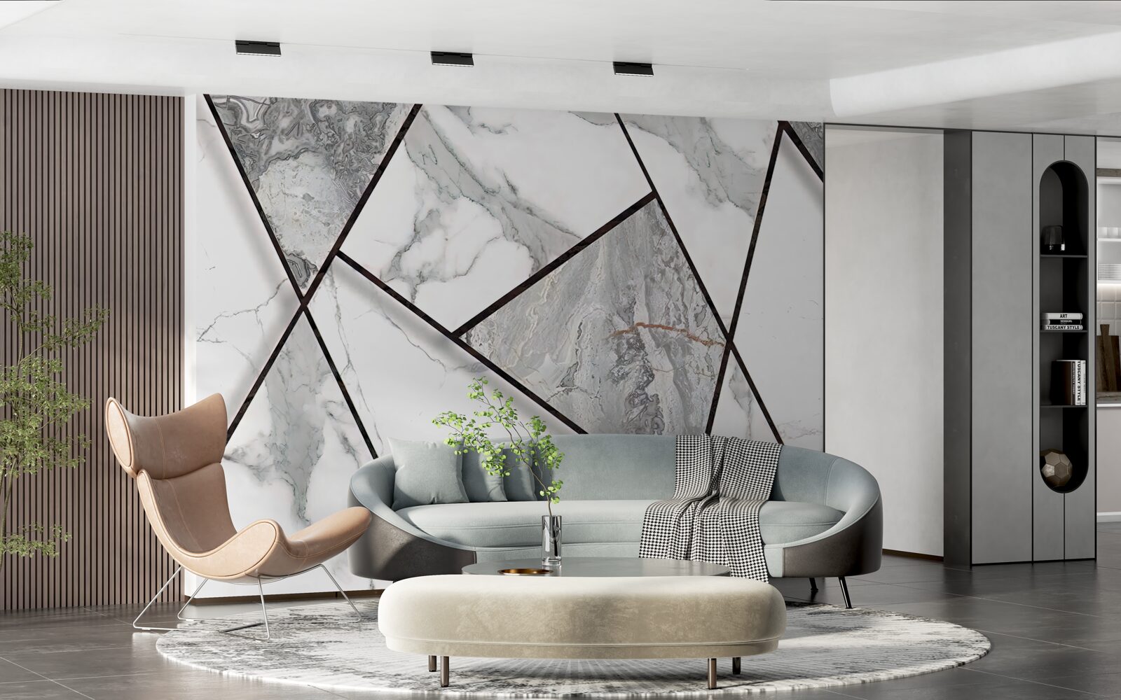 Fototapeta mramorové dlaždice v čiernej a bielej farbe