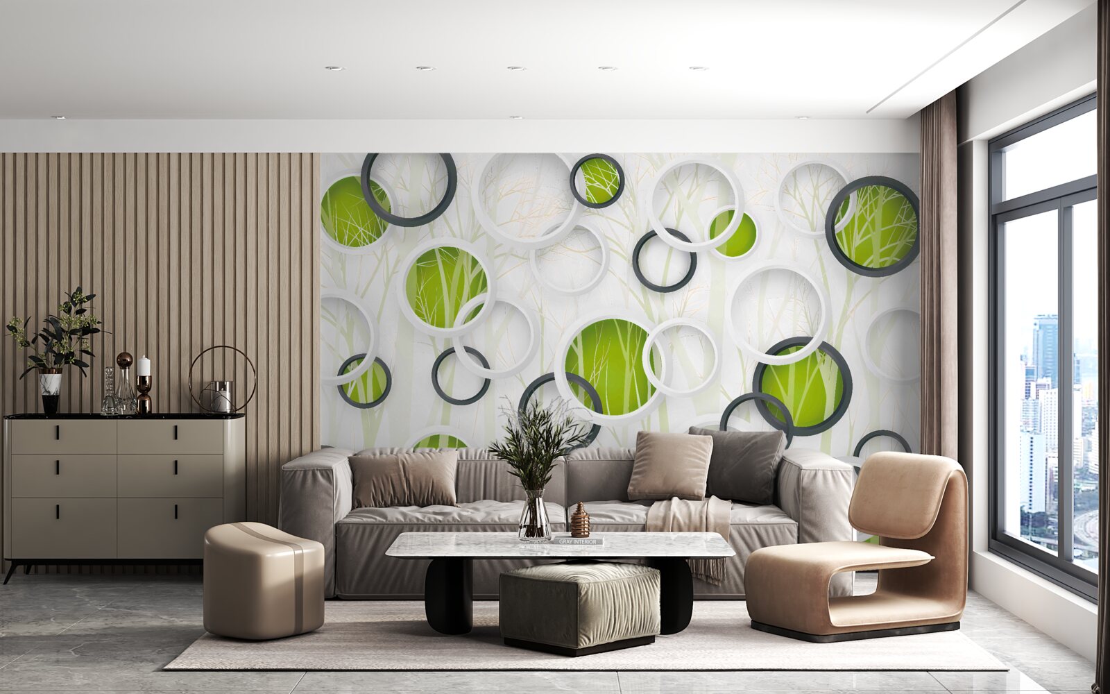 Fototapeta kolesá v bielej a čiernej farbe so zeleným odtieňom