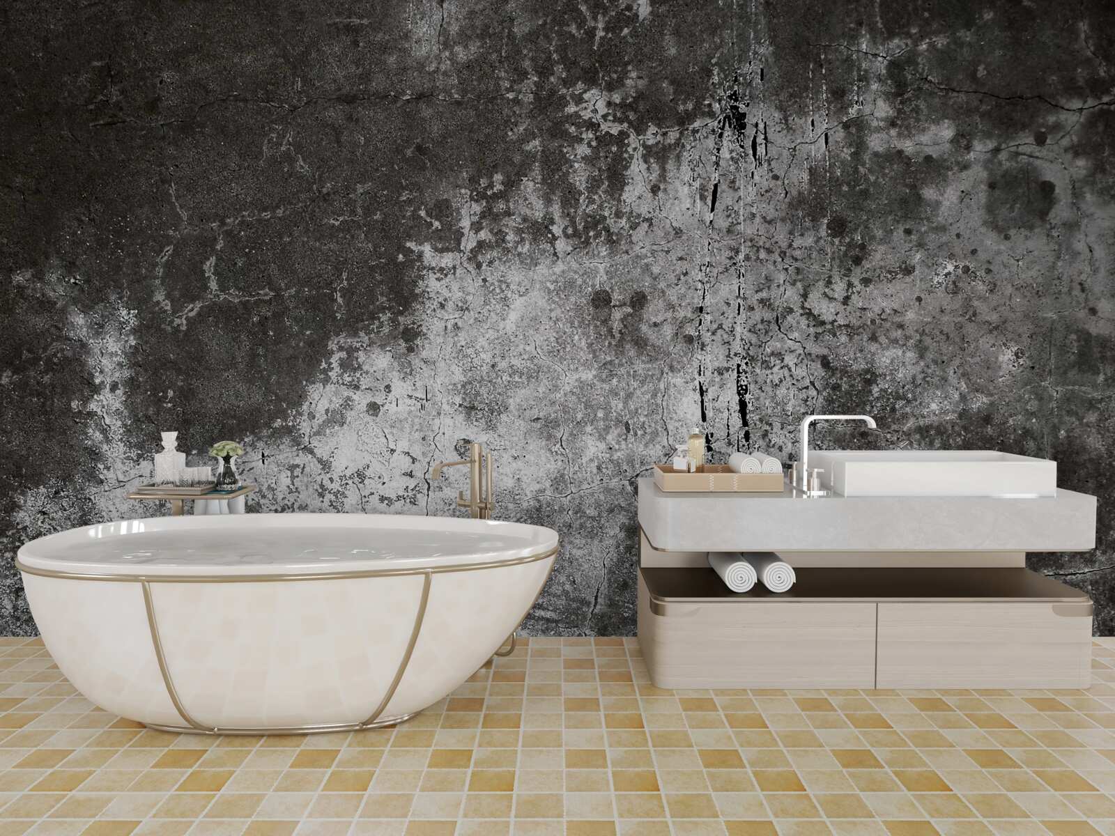 Fototapeta stará šedá stena