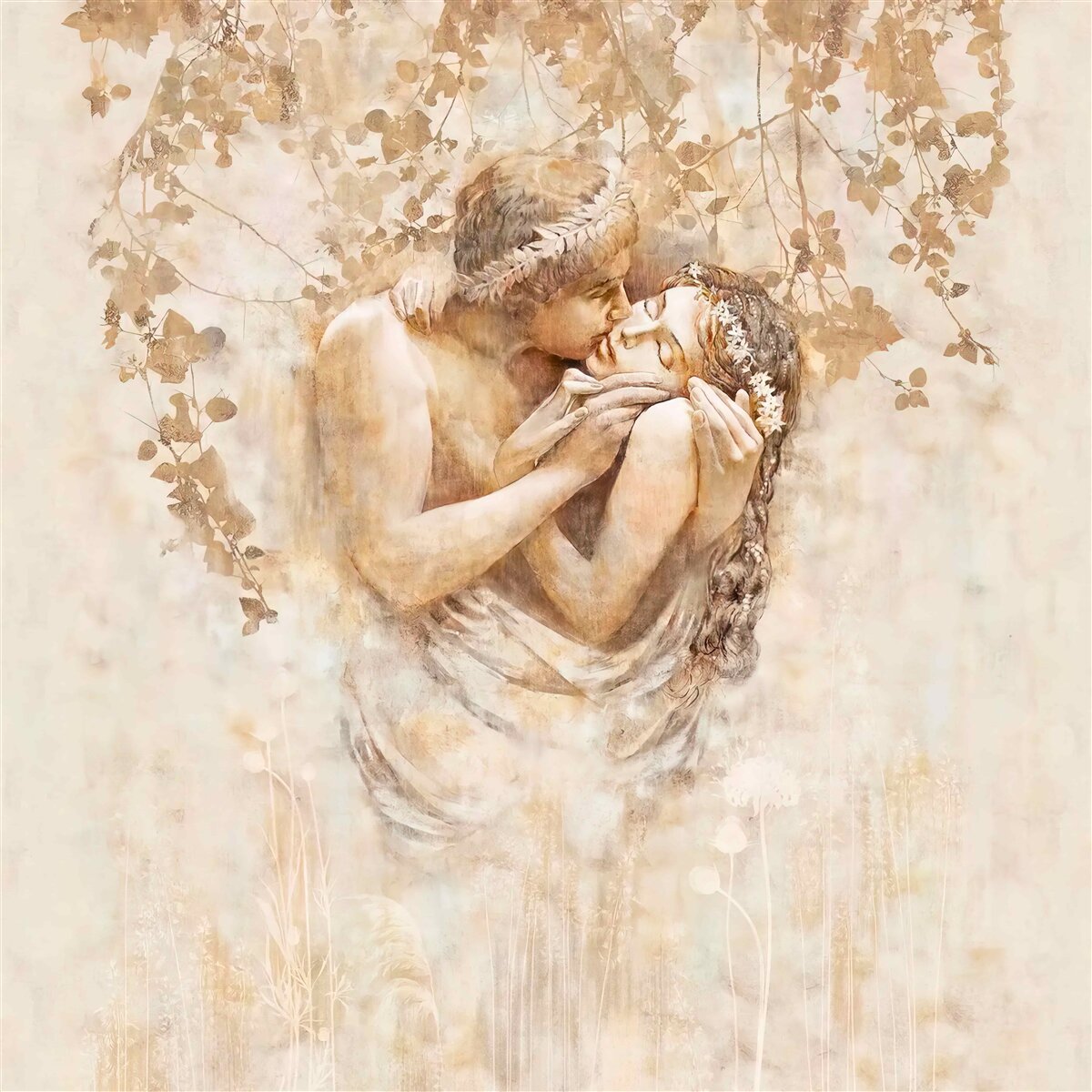 Fototapeta mladý muž bozkáva dievča