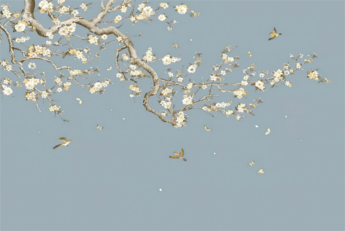 Fototapeta kmeň s malými kvetmi