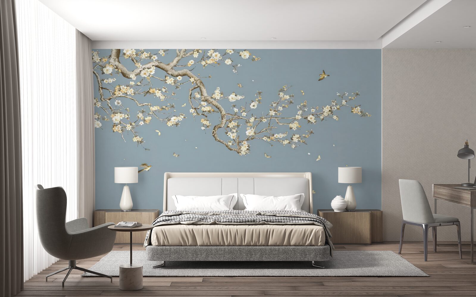 Fototapeta kmeň s malými kvetmi