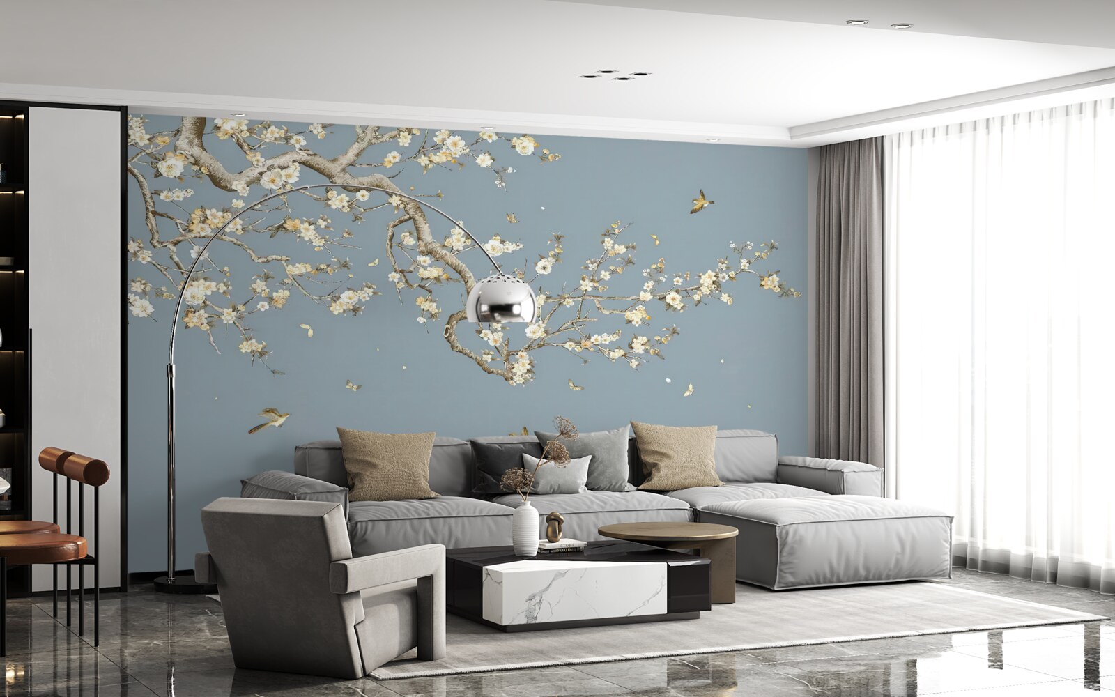 Fototapeta kmeň s malými kvetmi