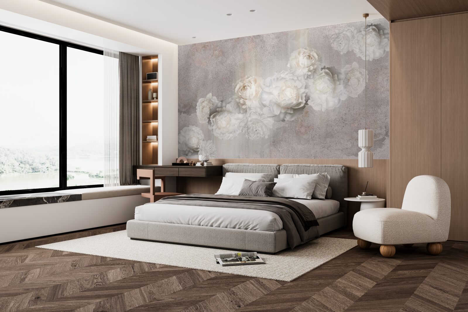 Fototapeta veľké biele kvety