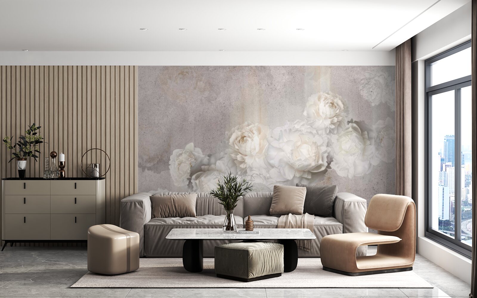 Fototapeta veľké biele kvety