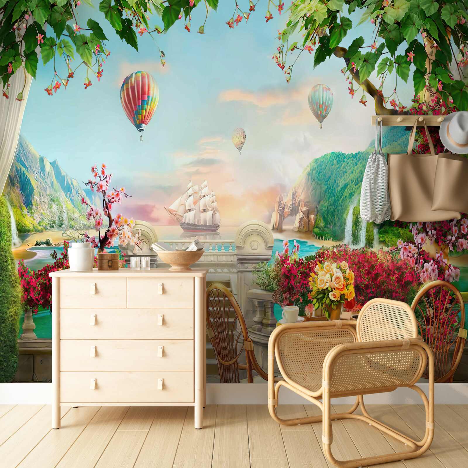 Fototapeta ranné jedlo vonku s nádherným výhľadom