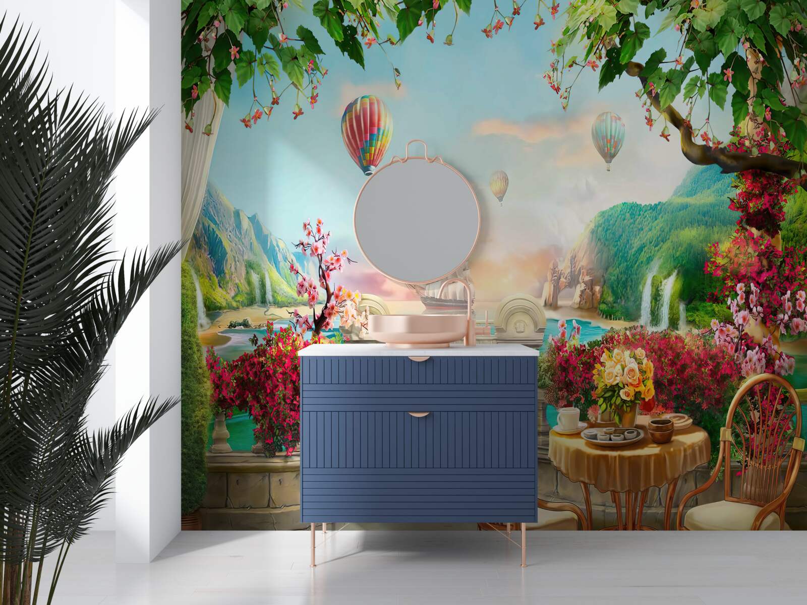 Fototapeta ranné jedlo vonku s nádherným výhľadom