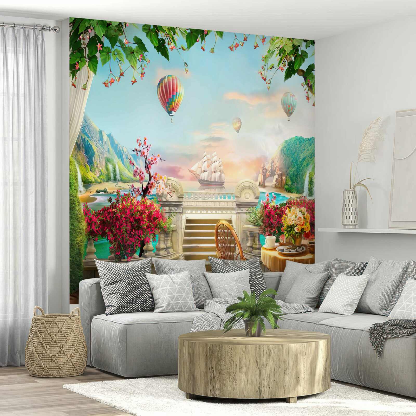 Fototapeta ranné jedlo vonku s nádherným výhľadom