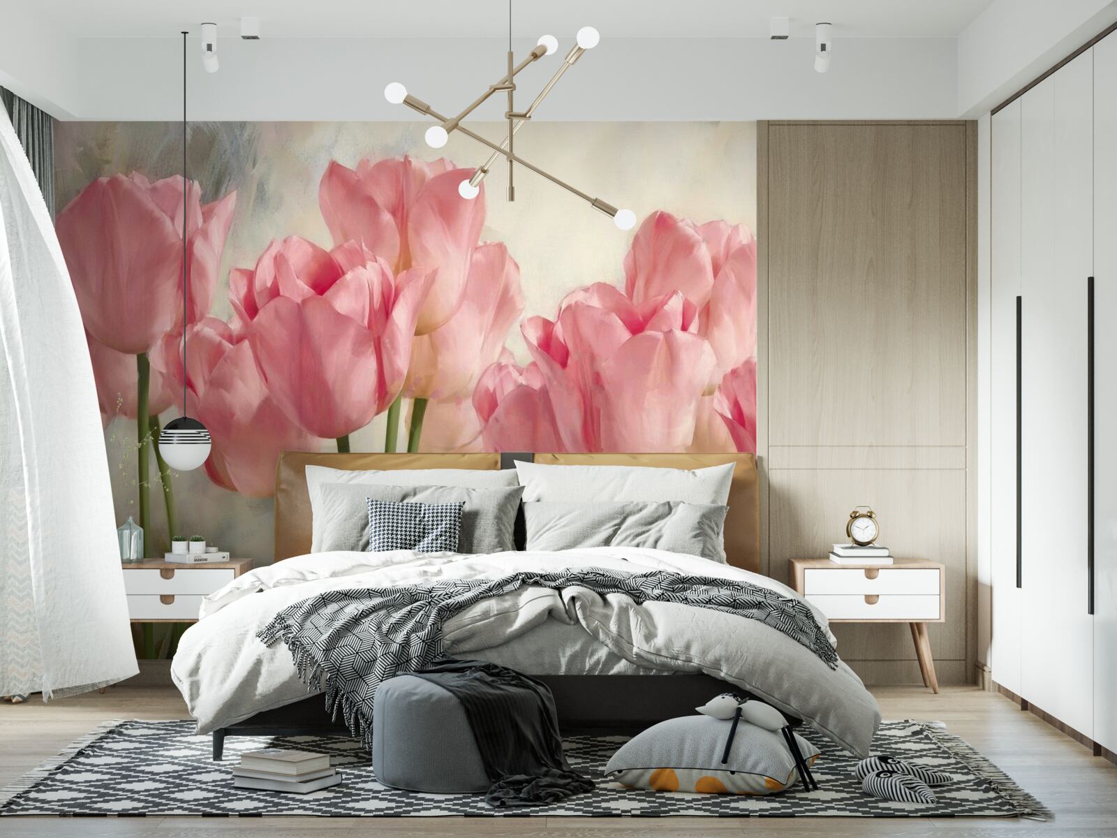 Fototapeta kvitnúce ružové tulipány