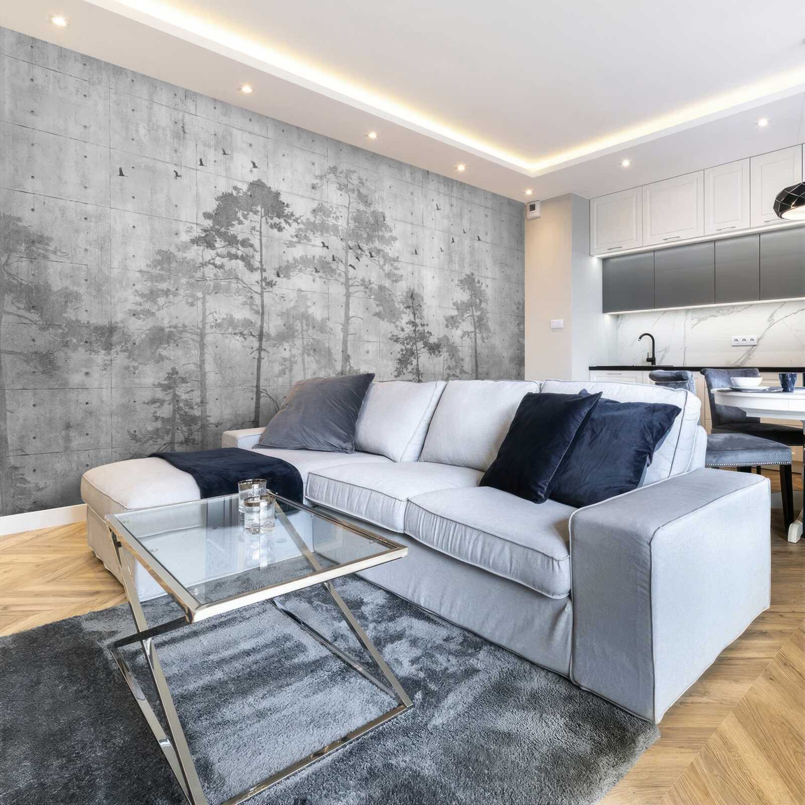 Fototapeta les v čiernej a bielej