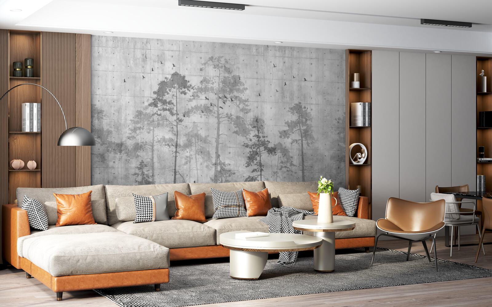 Fototapeta les v čiernej a bielej