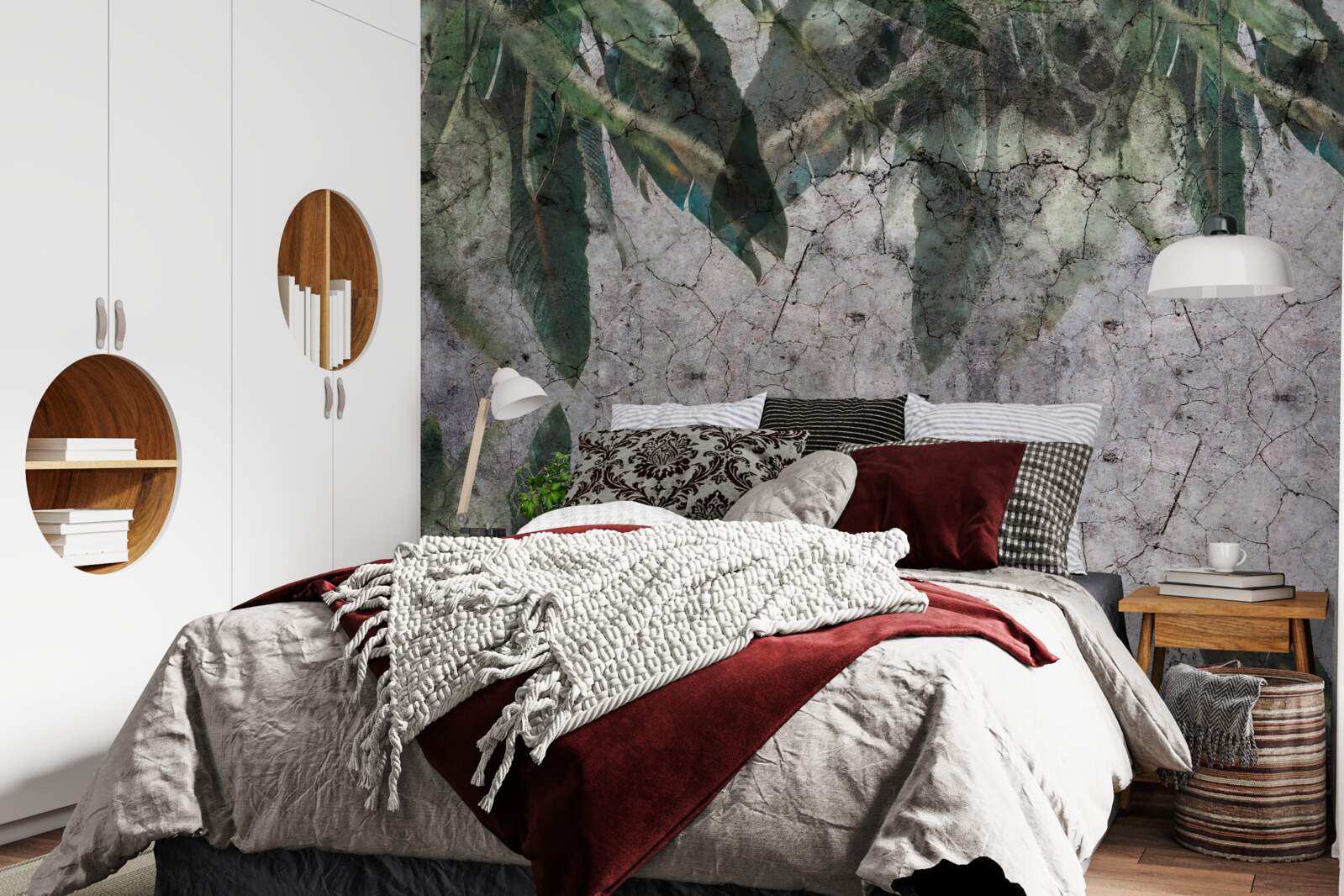 Fototapeta Stena s listami z betónu