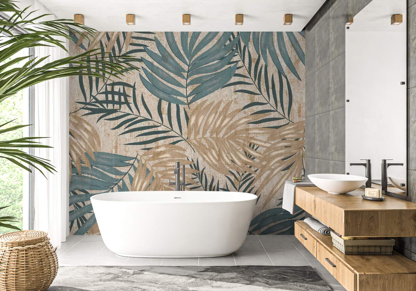 Fototapeta hnedé a zelené listy