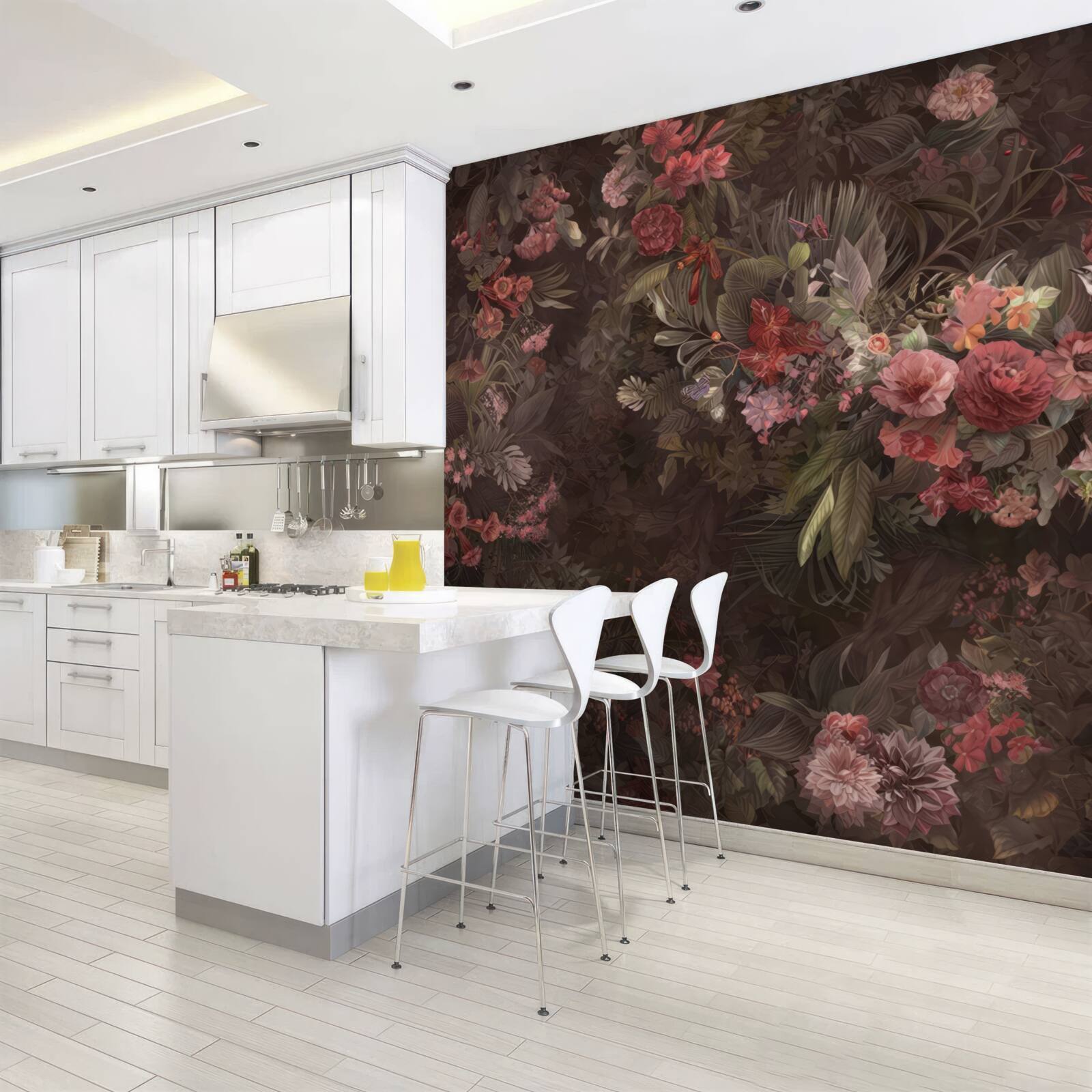 Fototapeta tmavá záhrada s kvetmi