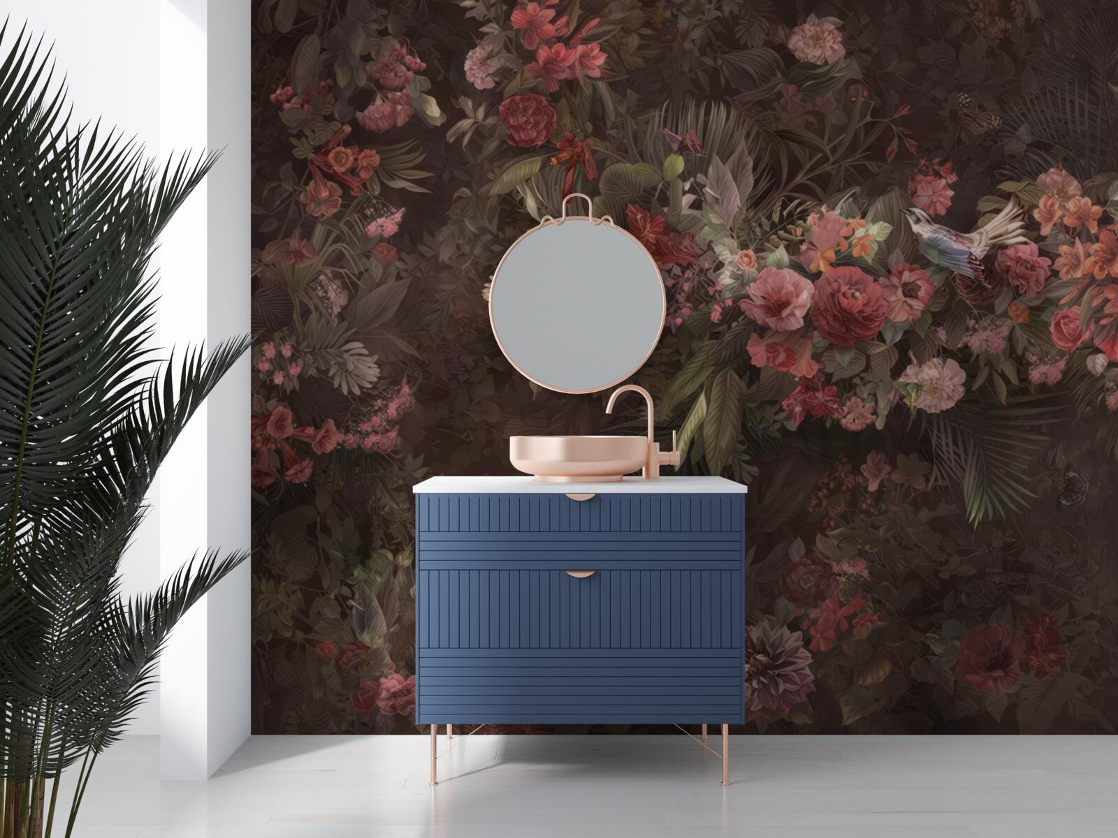 Fototapeta tmavá záhrada s kvetmi