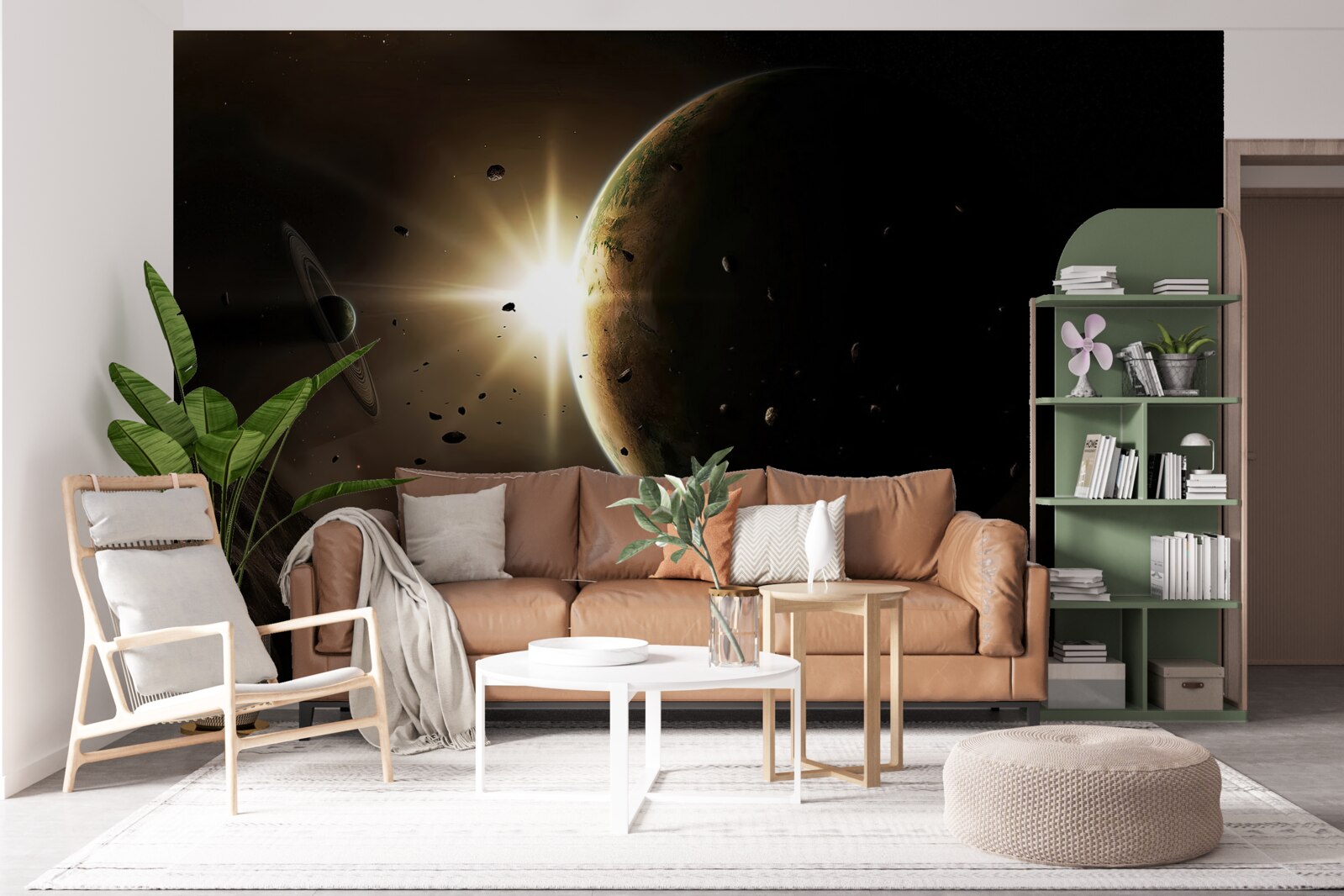 Fototapeta planéty a kométy, ktoré sa rútia okolo