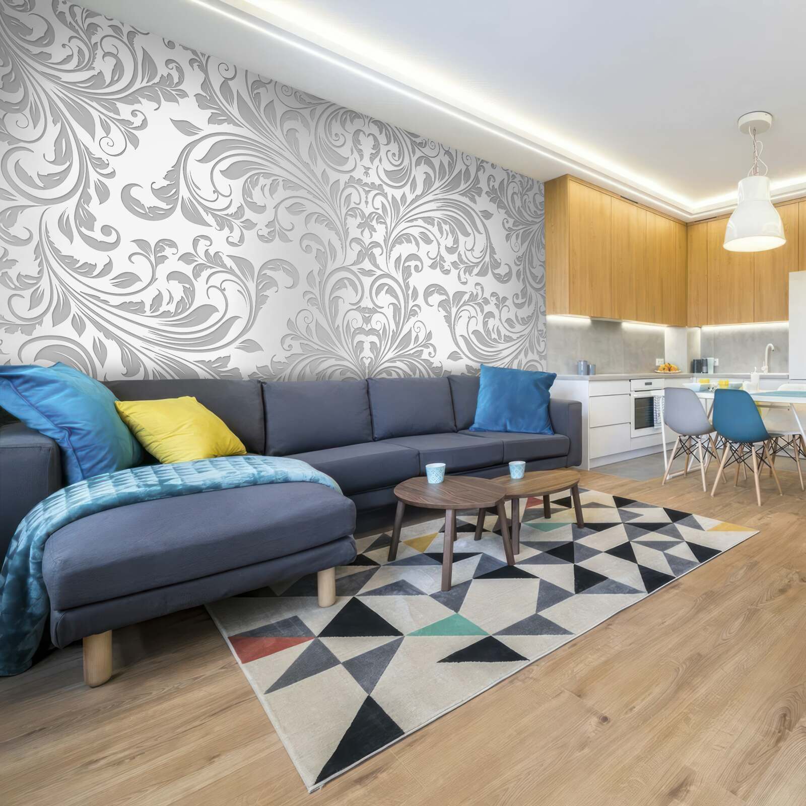 Fototapeta tapety so sivými vírivými vzormi