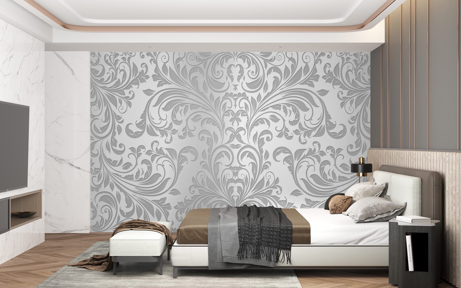 Fototapeta tapety so sivými vírivými vzormi