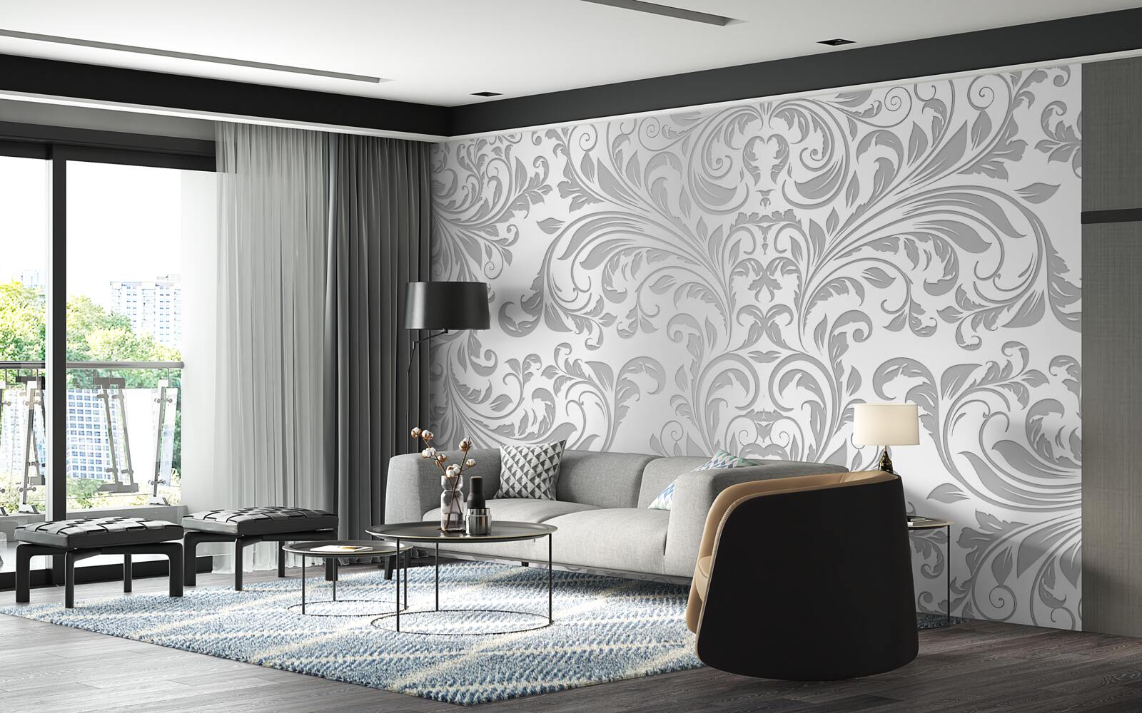 Fototapeta tapety so sivými vírivými vzormi