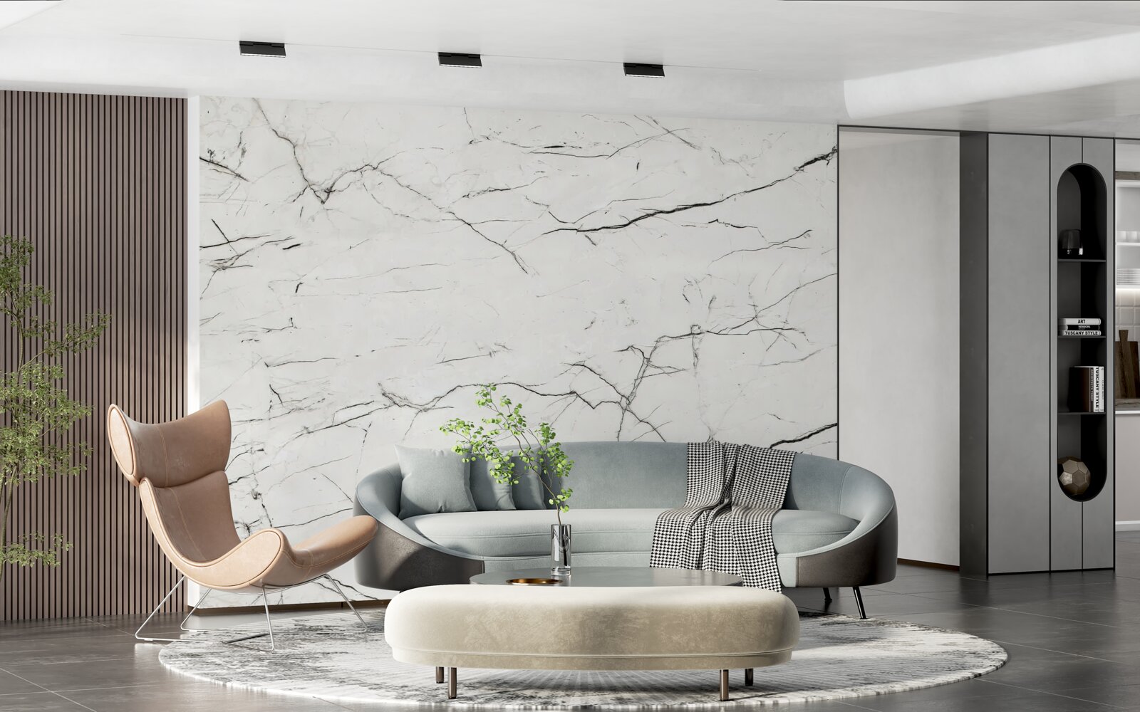 Fototapeta biely mramor s tenkými tmavými žilami