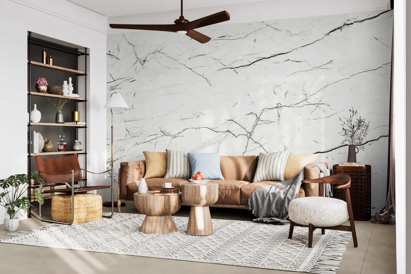 Fototapeta biely mramor s tenkými tmavými žilami