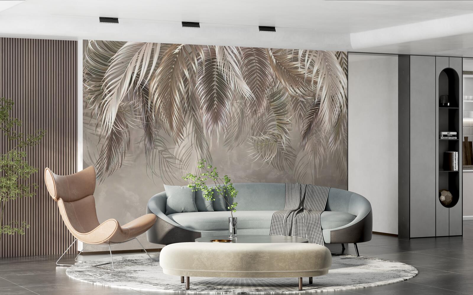 Fototapeta úzke, veľké listy, kaskádovité