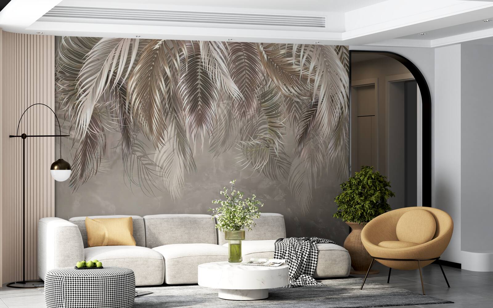 Fototapeta úzke, veľké listy, kaskádovité